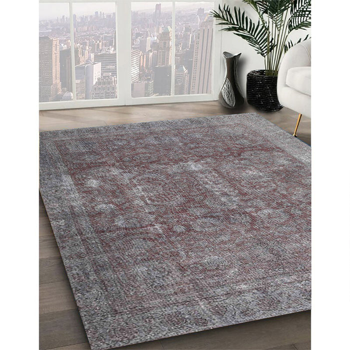 Machine Washable Traditional Gunmetal Gray Rug in a Family Room, wshtr4145