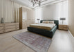 Traditional Gunmetal Gray Persian Rug in a Bedroom, tr4145