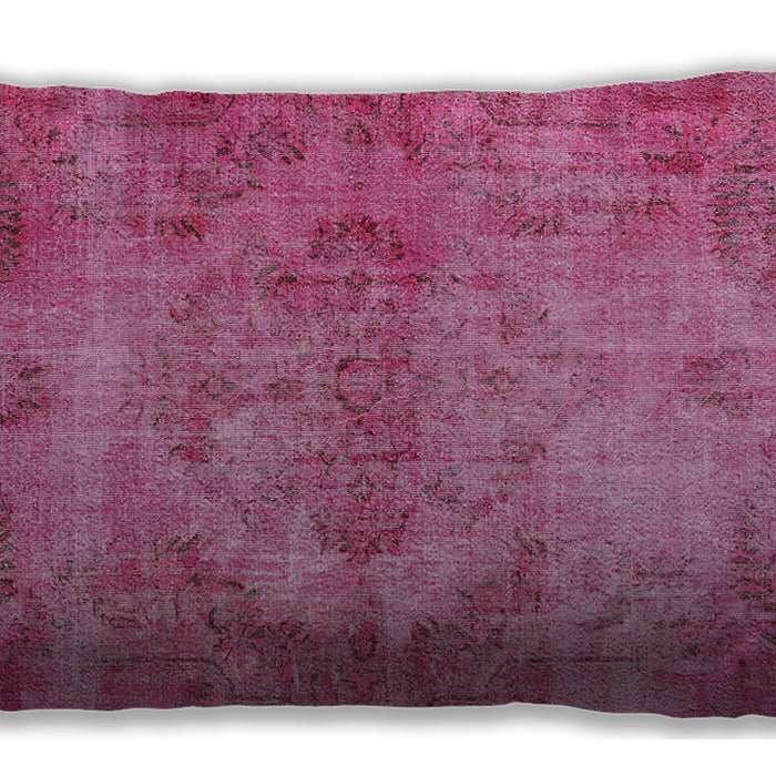 Traditional Classic Rectangular Hot Pink Lumbar Throw Pillow, 13 inch by 19 inch, lbtr4146