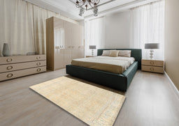 Traditional Brown Persian Rug in a Bedroom, tr4148