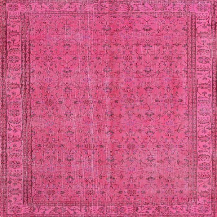 Square Traditional Neon Hot Pink Persian Rug, tr4150