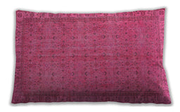 Traditional Classic Rectangular Neon Hot Pink Lumbar Throw Pillow, 13 inch by 19 inch, lbtr4150