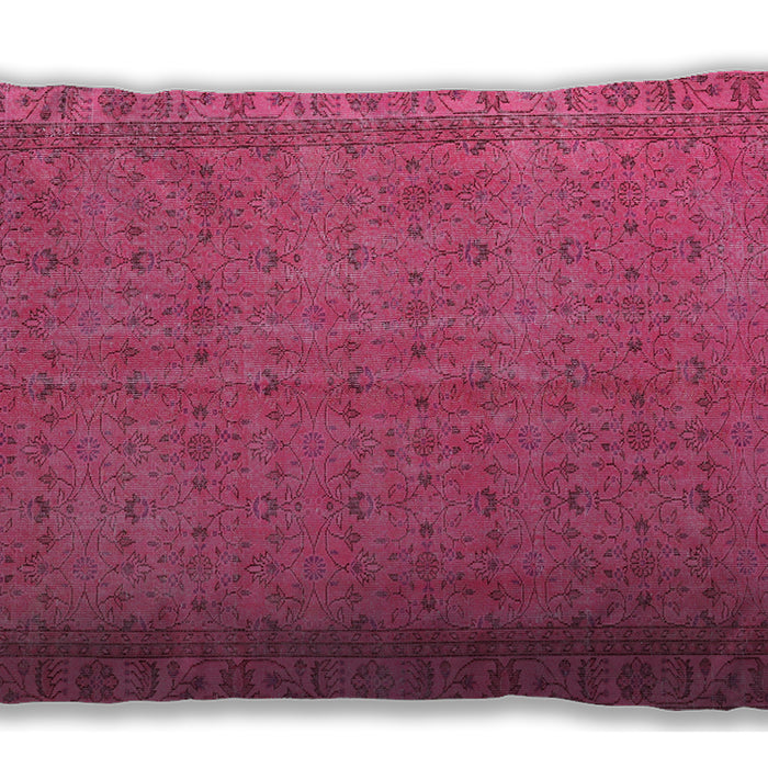 Traditional Classic Rectangular Neon Hot Pink Lumbar Throw Pillow, 13 inch by 19 inch, lbtr4150