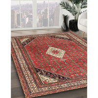 Traditional Orange Salmon Pink Medallion Rug, tr4154