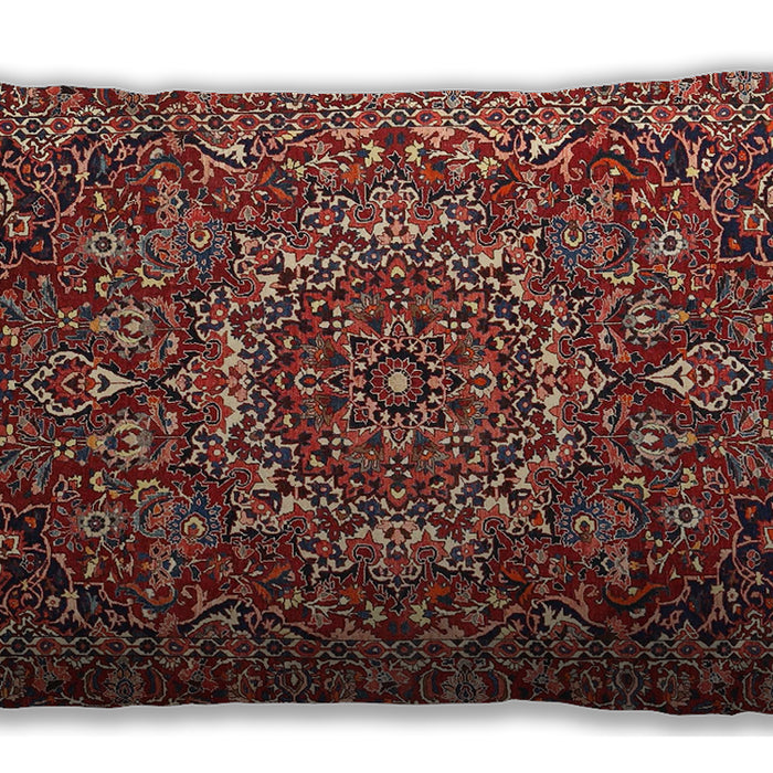 Traditional Classic Rectangular Orange Salmon Pink Lumbar Throw Pillow, 13 inch by 19 inch, lbtr4155