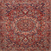 Square Traditional Orange Salmon Pink Persian Rug, tr4155