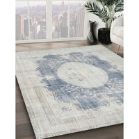 Traditional Dark Gray Medallion Rug, tr4156