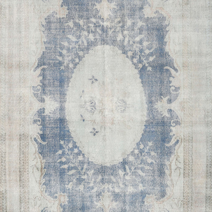 Traditional Dark Gray Medallion Rug, tr4156