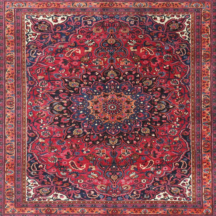 Round Machine Washable Traditional Raspberry Purple Rug, wshtr4158