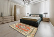 Machine Washable Traditional Sienna Brown Rug in a Bedroom, wshtr4160