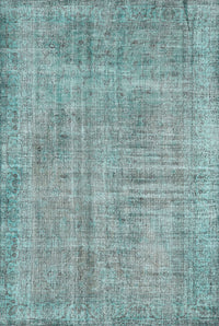 Machine Washable Traditional Cadet Blue Green Rug, wshtr4161