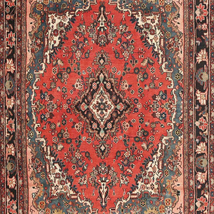 Machine Washable Traditional Orange Salmon Pink Rug, wshtr4162