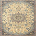 Round Machine Washable Traditional Dark Almond Brown Rug, wshtr4163