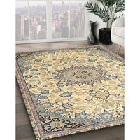 Traditional Dark Almond Brown Medallion Rug, tr4163