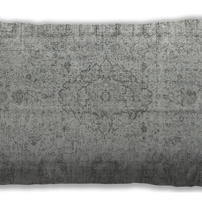 Traditional Classic Rectangular Pale Silver Gray Lumbar Throw Pillow, 13 inch by 19 inch, lbtr4164