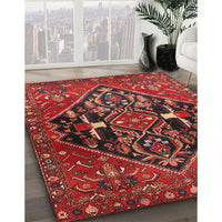 Traditional Cherry Red Medallion Rug, tr4165