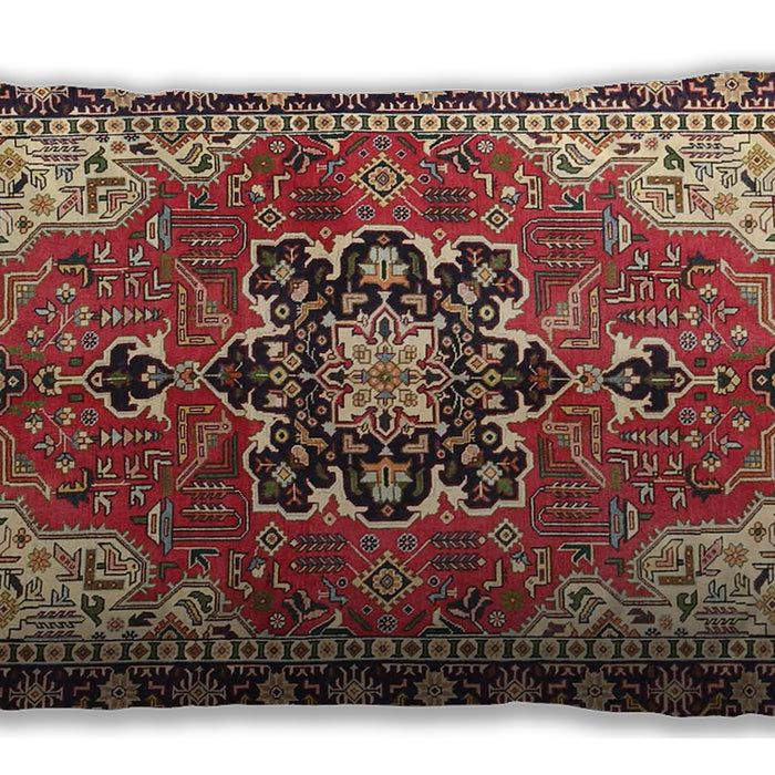 Traditional Classic Rectangular Saffron Red Lumbar Throw Pillow, 13 inch by 19 inch, lbtr4166