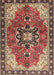 Machine Washable Traditional Saffron Red Rug, wshtr4166