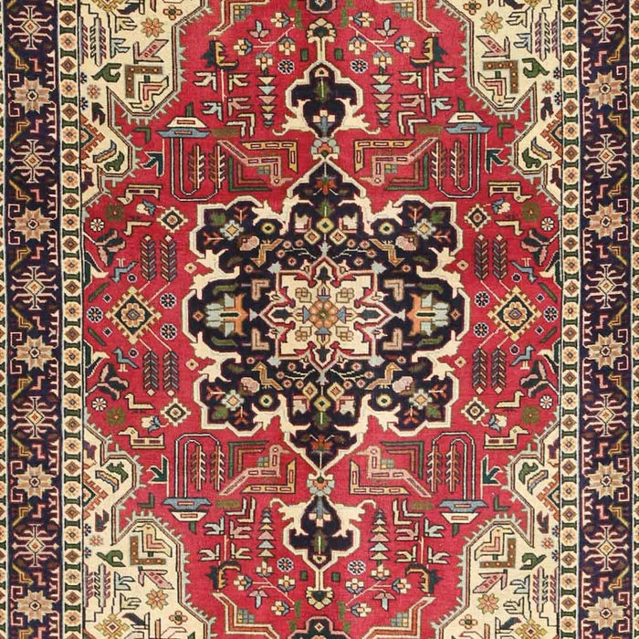 Traditional Saffron Red Medallion Rug, tr4166