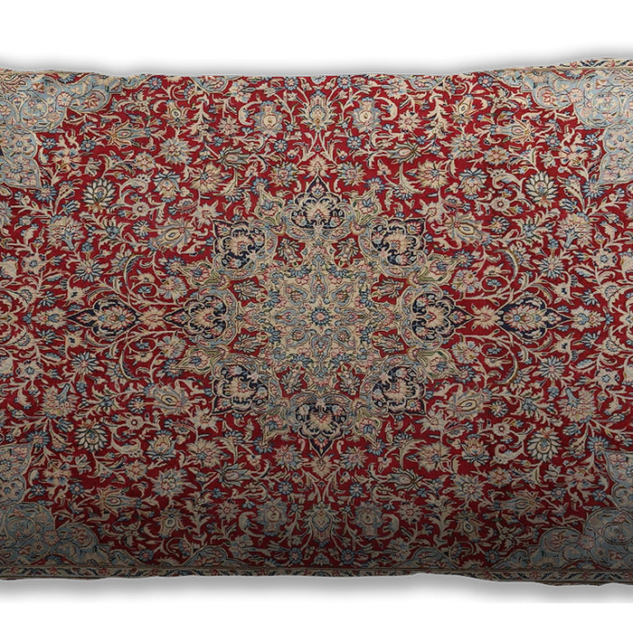 Traditional Classic Rectangular Fire Brick Red Lumbar Throw Pillow, 13 inch by 19 inch, lbtr4168
