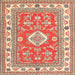 Square Traditional Brown Geometric Rug, tr416