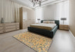 Machine Washable Traditional Brown Rug in a Bedroom, wshtr4170