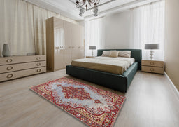 Traditional Tan Brown Medallion Rug in a Bedroom, tr4171