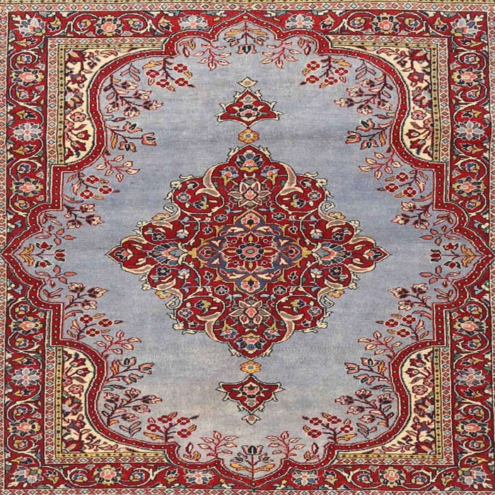 Square Traditional Tan Brown Medallion Rug, tr4171
