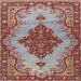 Square Traditional Tan Brown Medallion Rug, tr4171