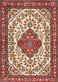 Machine Washable Traditional Red Rug, wshtr4172