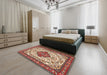 Machine Washable Traditional Red Rug in a Bedroom, wshtr4172