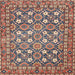 Square Traditional Chestnut Brown Persian Rug, tr4175