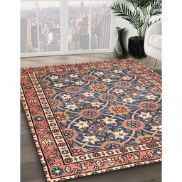 Traditional Chestnut Brown Persian Rug in Family Room, tr4175
