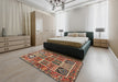 Traditional Saffron Red Persian Rug in a Bedroom, tr4177