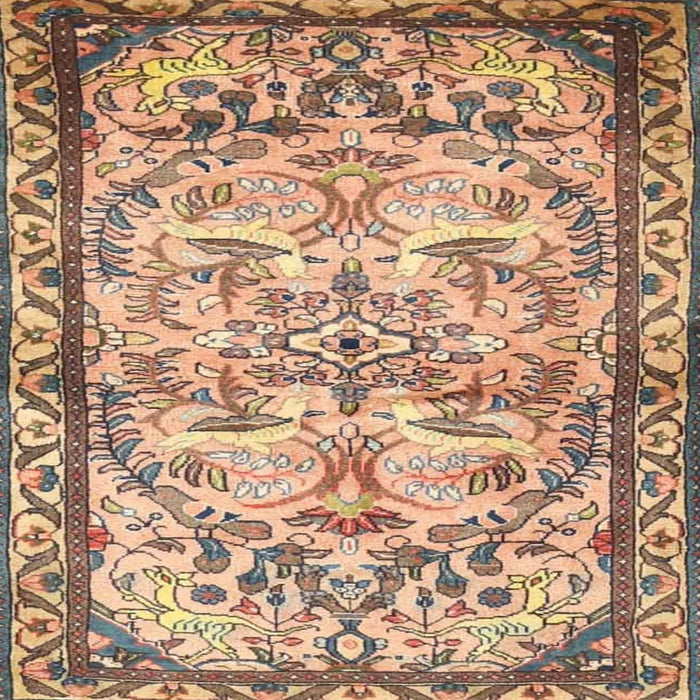 Square Traditional Sienna Brown Persian Rug, tr4178