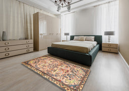 Traditional Sienna Brown Persian Rug in a Bedroom, tr4178