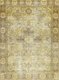 Machine Washable Traditional Brown Gold Rug, wshtr4179