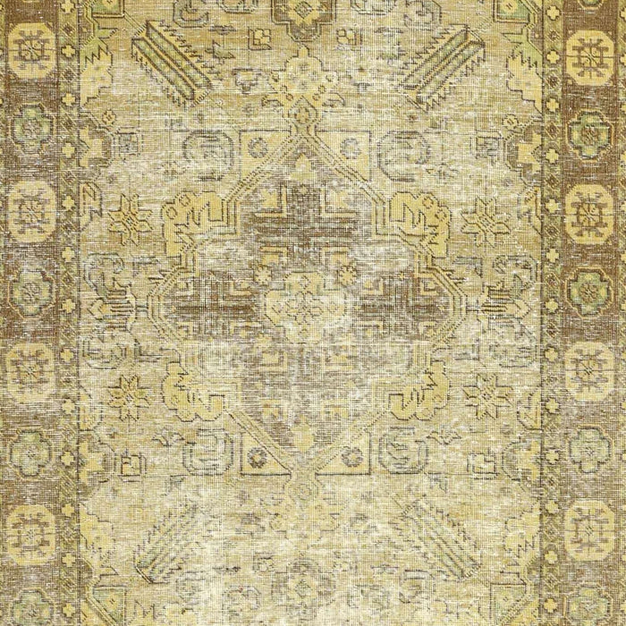 Machine Washable Traditional Brown Gold Rug, wshtr4179
