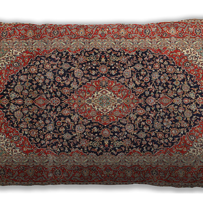 Traditional Classic Rectangular Saffron Red Lumbar Throw Pillow, 13 inch by 19 inch, lbtr417