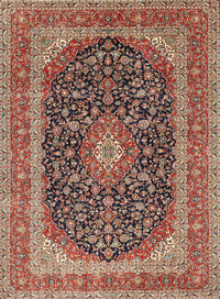 Machine Washable Traditional Saffron Red Rug, wshtr417