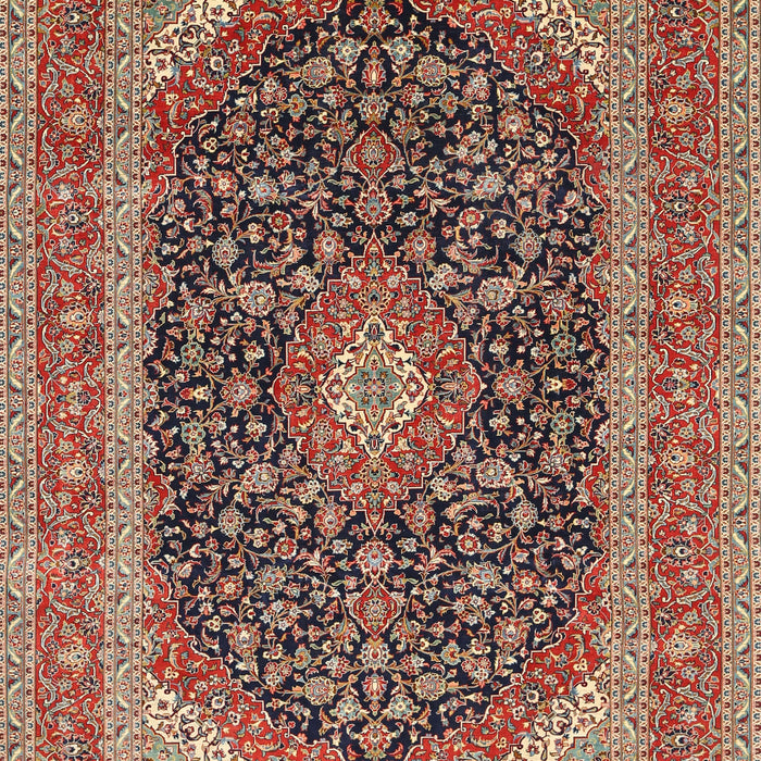 Traditional Saffron Red Medallion Rug, tr417