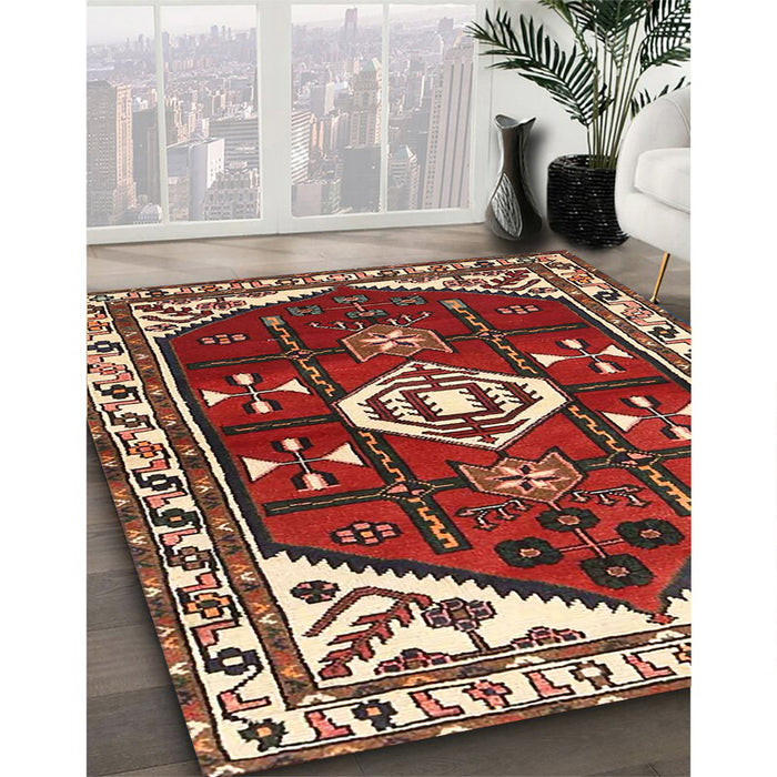 Traditional Red Persian Rug in Family Room, tr4180