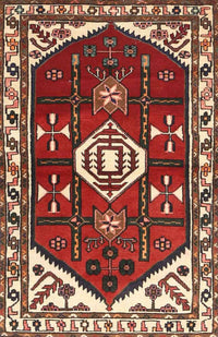 Machine Washable Traditional Tomato Red Rug, wshtr4180