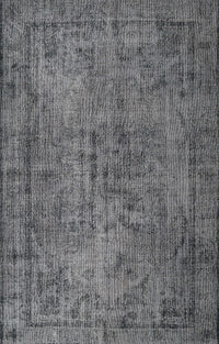 Machine Washable Traditional Dark Gray Rug, wshtr4181