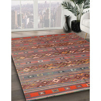 Traditional Dark Almond Brown Southwestern Rug, tr4186