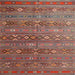 Square Traditional Dark Almond Brown Southwestern Rug, tr4186