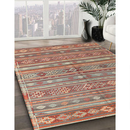 Traditional Camel Brown Persian Rug in Family Room, tr4187