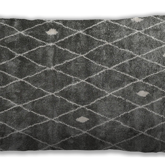 Traditional Classic Rectangular Gray Lumbar Throw Pillow, 13 inch by 19 inch, lbtr4189