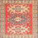 Square Traditional Red Geometric Rug, tr418