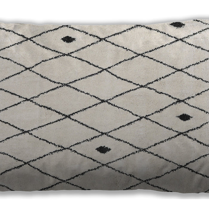 Traditional Classic Rectangular Antique White Beige Lumbar Throw Pillow, 13 inch by 19 inch, lbtr4190